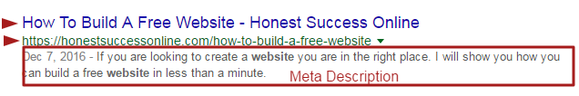 meta title and meta description