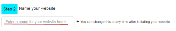 siterubix - name your site, Step 2