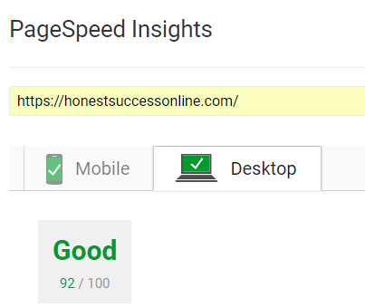 page speed insights HSO