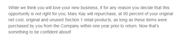 mary kay inventory return