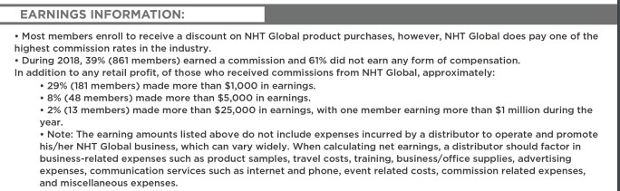 nht earning information