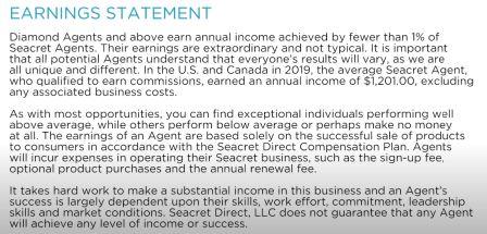 secret direct earnings statement